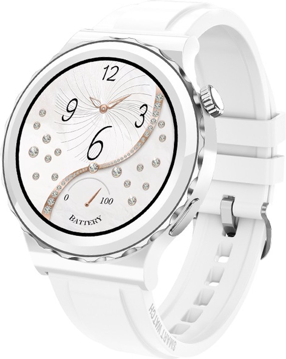 Darenci Snow Fit Smartwatch Heren Wit/Zilver