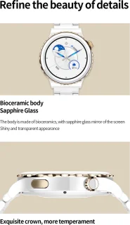 Darenci Snow Fit Smartwatch Heren Wit/Zilver