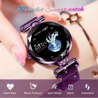 Darenci Sparkle Pro Smartwatch Blauw Stalen Band