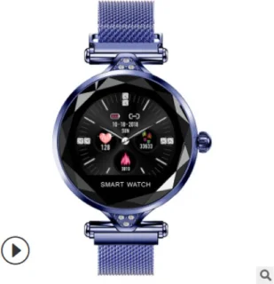 Darenci Sparkle Pro Smartwatch Blauw Stalen Band