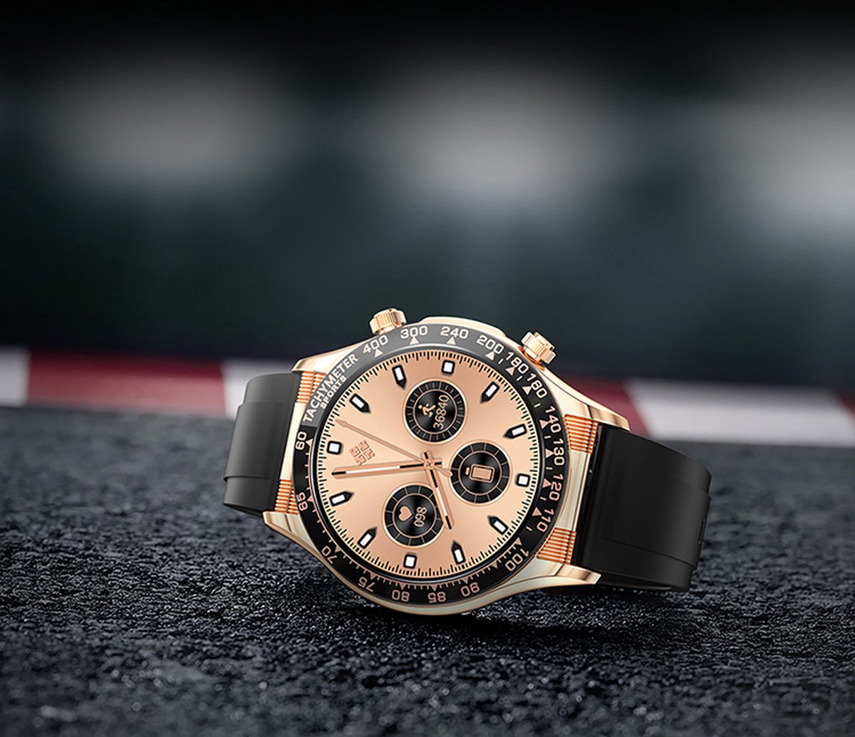 Darenci Superior Pro Smartwatch Heren Roségoud Bruin