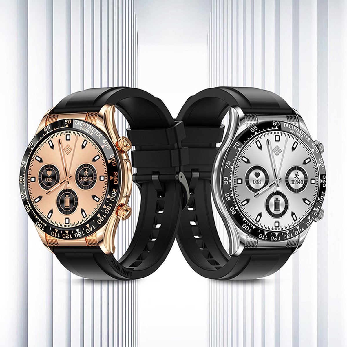 Darenci Superior Pro Smartwatch Heren Roségoud Bruin