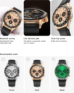 Darenci Superior Pro Smartwatch Heren Roségoud Stalen Band