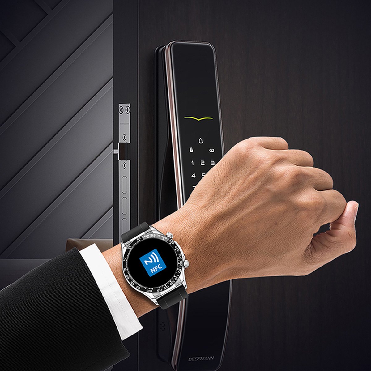 Darenci Superior Pro Smartwatch Heren Roségoud Stalen Band