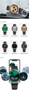 Darenci Superior Pro Smartwatch Heren Roségoud Stalen Band