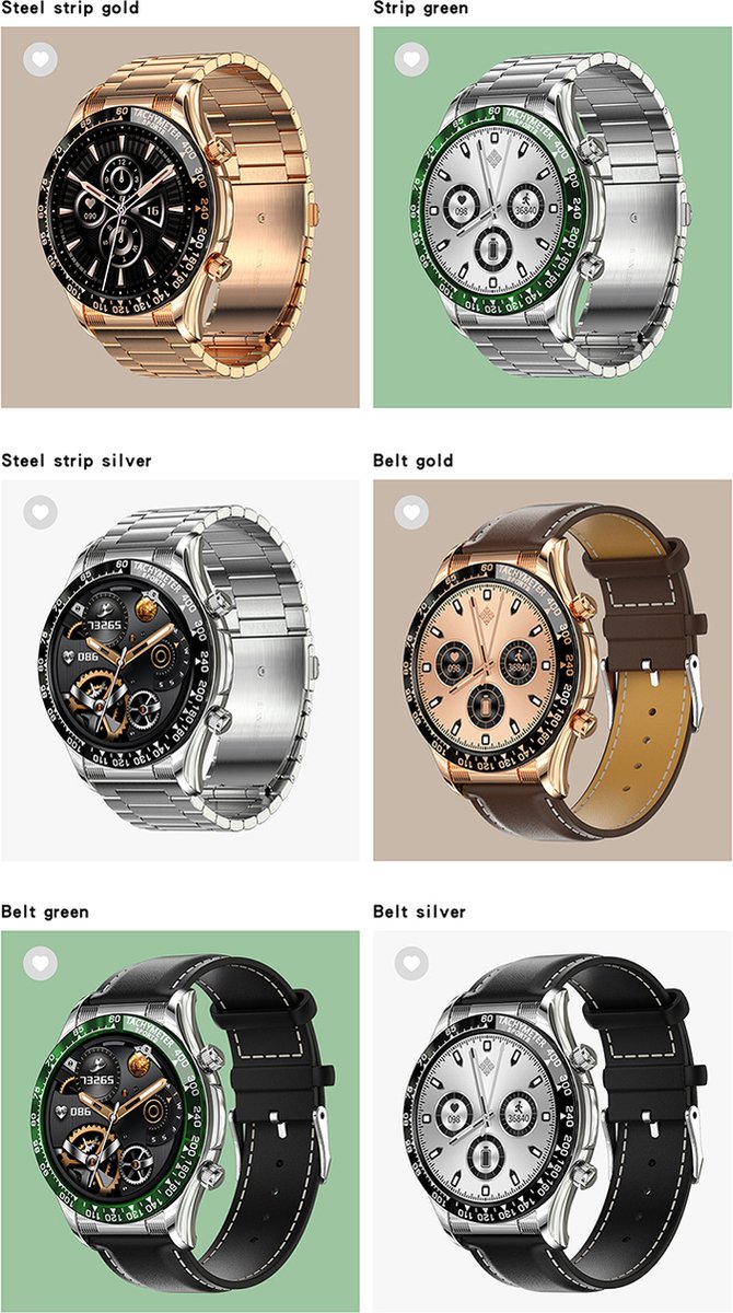 Darenci Superior Pro Smartwatch Heren Roségoud Stalen Band