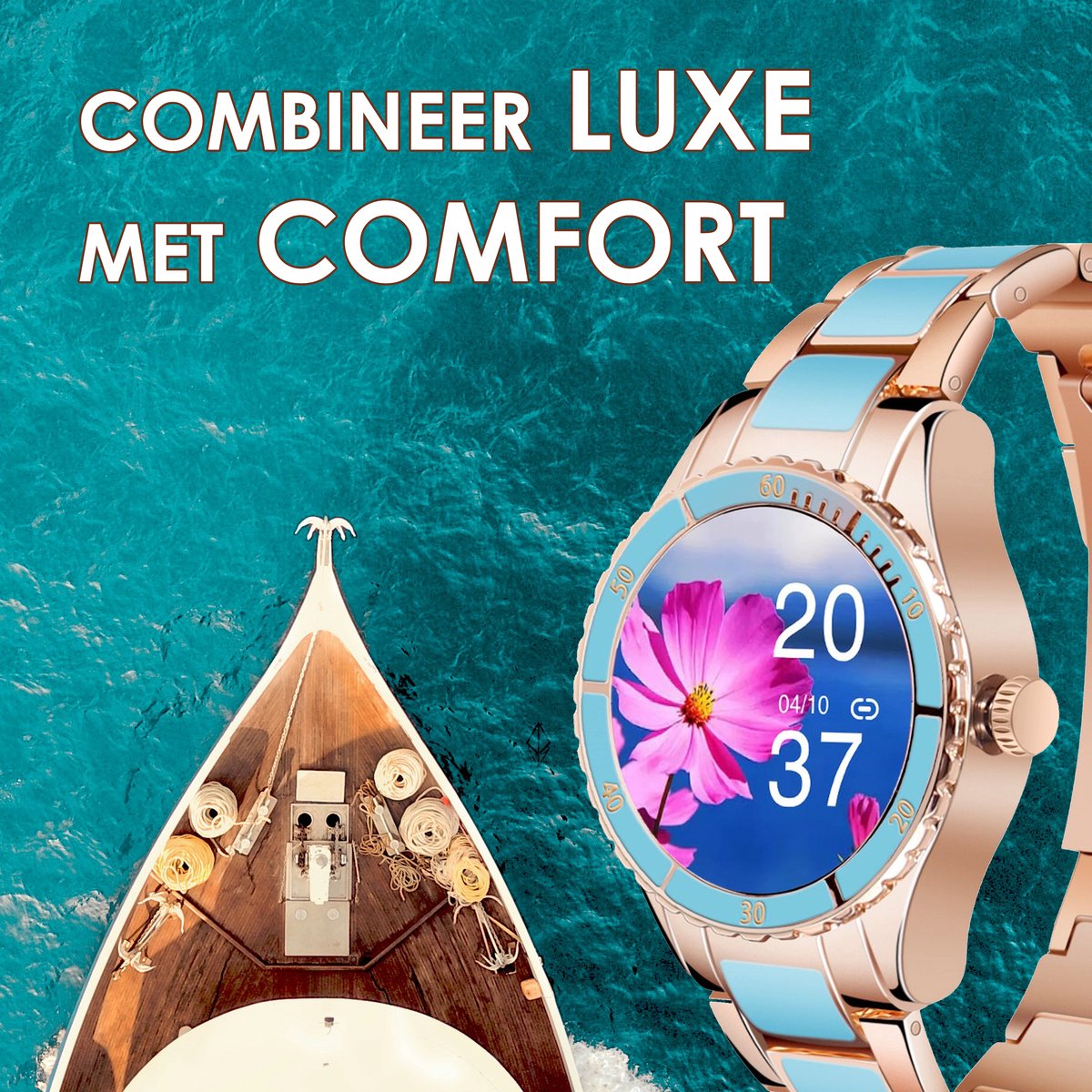 Darenci Timeless Smartwatch Blauw