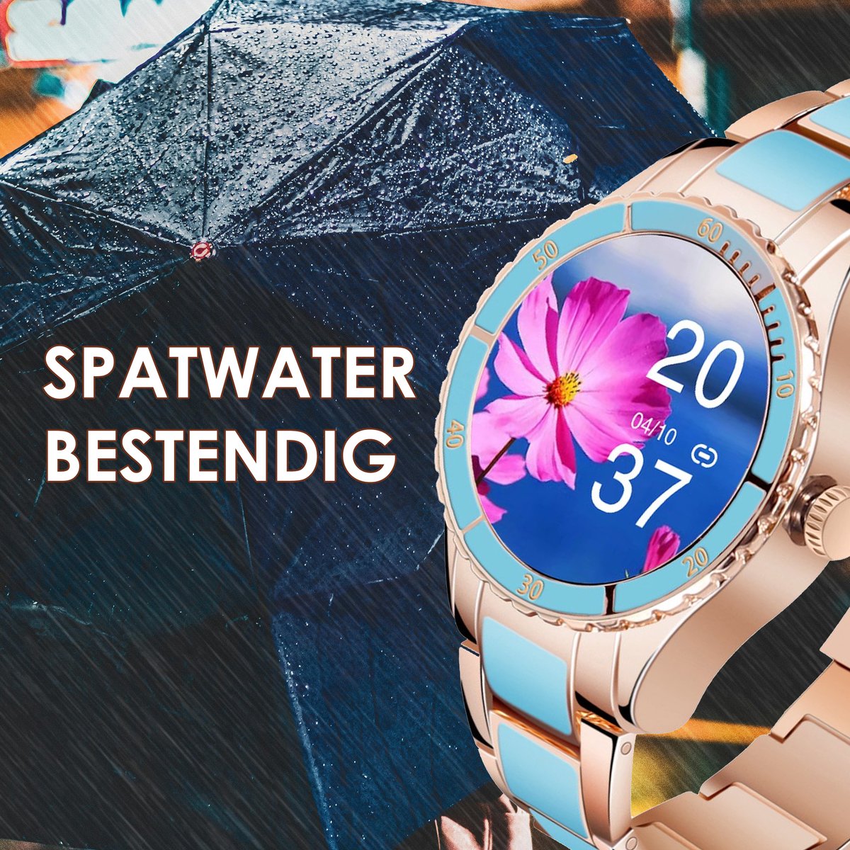 Darenci Timeless Smartwatch Blauw