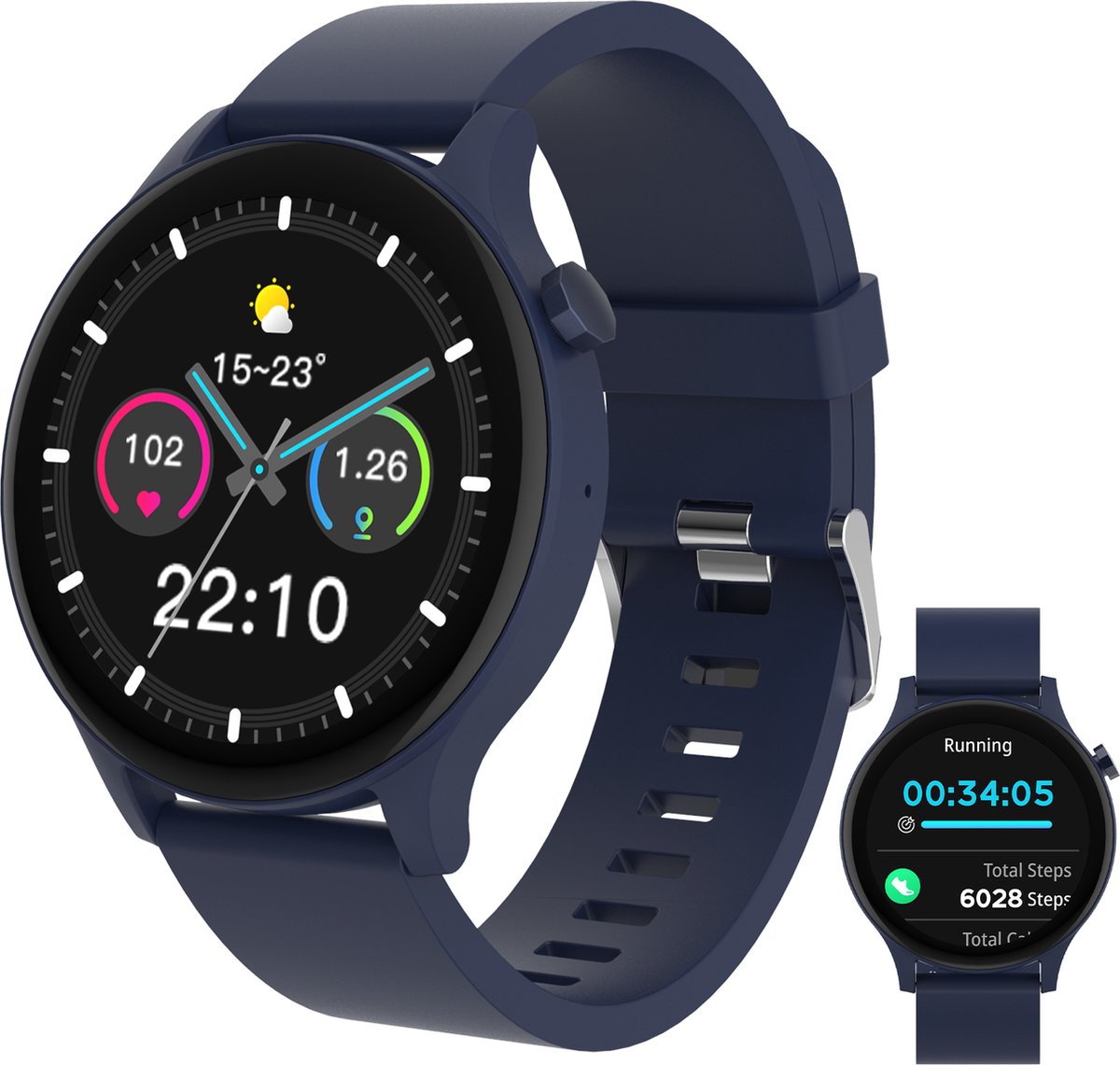 De Denver SWC338BU Smartwatch voor Android & iOS in één oogopslag