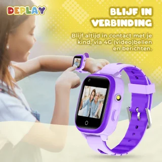 DEPLAY 4G KidsWatch GPS Smartwatch Paars
