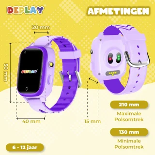 DEPLAY 4G KidsWatch GPS Smartwatch Paars