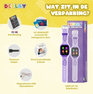DEPLAY 4G KidsWatch GPS Smartwatch Paars