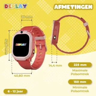DEPLAY KidsWatch Explorer 4G - Kinder Smartwatch (4-8 jaar) - Rood