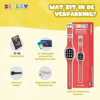 DEPLAY KidsWatch Explorer 4G - Kinder Smartwatch (4-8 jaar) - Rood