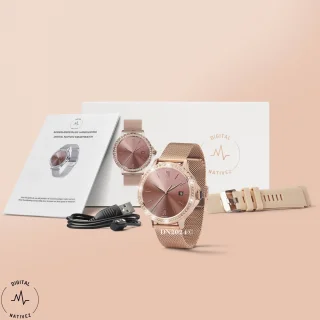 Digital Nativez dames smartwatch rosegoud met zirkonia's