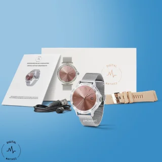 Digital Nativez dames smartwatch zilver met zirkonia en extra band