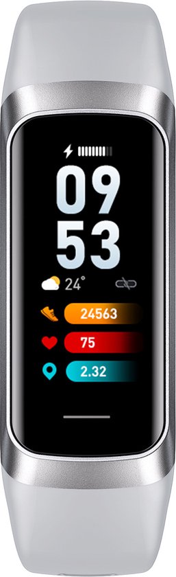 DrPhone ActiFit Activiteiten Tracker 1.1'' AMOLED Zilver