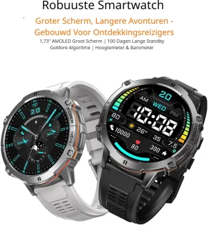 DrPhone ChronaX Max Rugged Smartwatch - Zilver