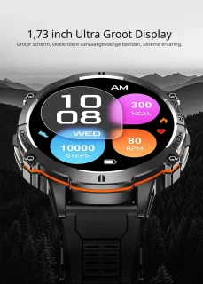 DrPhone ChronaX Max Rugged Smartwatch - Zilver