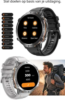 DrPhone ChronaX Max Rugged Smartwatch - Zwart
