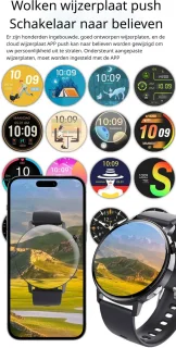 DrPhone ChronaX3 Smartwatch Zwart