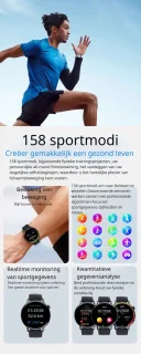 DrPhone ChronaX3 Smartwatch Zwart