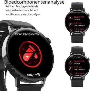 DrPhone ChronaX3 Smartwatch Zwart