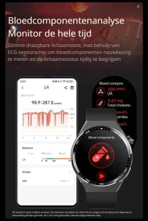 DrPhone ChronaX4 Smartwatch – Zwart