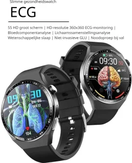 DrPhone ChronaX4 Smartwatch – Zwart