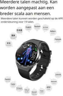 DrPhone ChronaX4 Smartwatch – Zwart