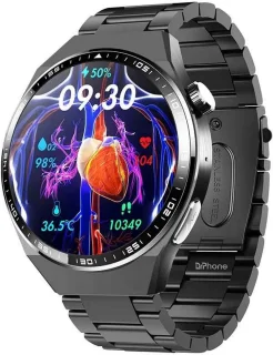 DrPhone ChronaX4 Smartwatch – Zwart