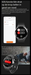 DrPhone ChronaX4 Smartwatch – Zwart