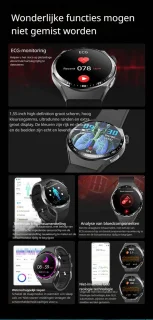 DrPhone ChronaX4 Smartwatch – Zwart
