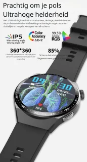 DrPhone ChronaX4 Smartwatch – Zwart