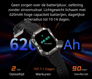 DrPhone ChronoWatchX2 Smartwatch Zwart