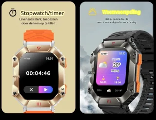 DrPhone ChronoWatchX2 Smartwatch Zwart