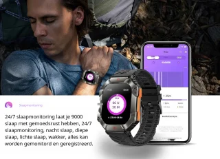 DrPhone ChronoWatchX2 Smartwatch Zwart