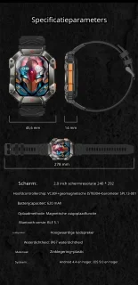 DrPhone ChronoWatchX2 Smartwatch Zwart