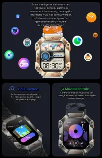 DrPhone ChronoWatchX2 Smartwatch Zwart