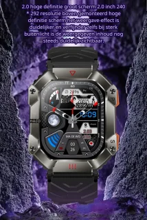 DrPhone ChronoWatchX2 Smartwatch Zwart