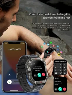 DrPhone ChronoWatchX2 Smartwatch Zwart