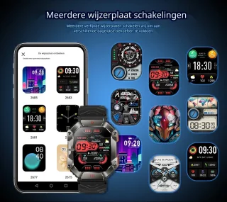 DrPhone ChronoWatchX2 Smartwatch Zwart
