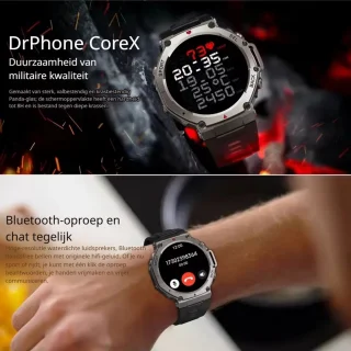 DrPhone CoreX Pro Tactical Smartwatch Heren - NL-versie