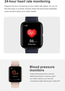 DrPhone CurvX Smartwatch 44mm Goud Leder