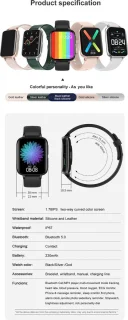 DrPhone CurvX Smartwatch 44mm Goud Leder
