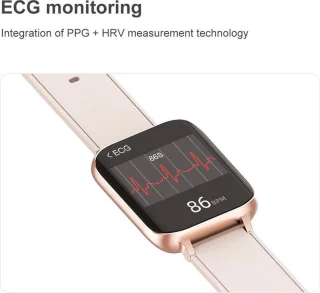DrPhone CurvX Smartwatch 44mm Goud Leder