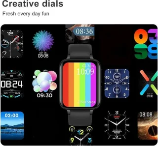 DrPhone CurvX Smartwatch 44mm Goud Leder