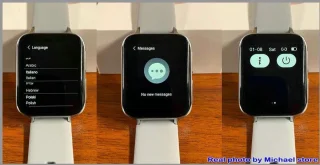 DrPhone CurvX Smartwatch 44mm Goud Leder