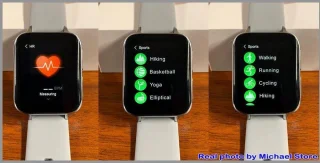 DrPhone CurvX Smartwatch 44mm Goud Leder