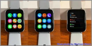DrPhone CurvX Smartwatch 44mm Goud Leder